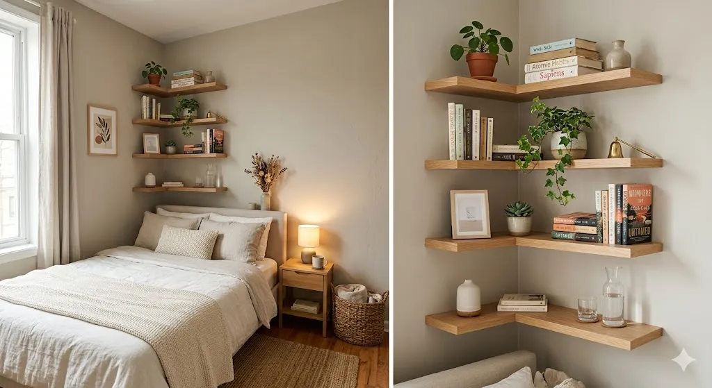 Add Floating Corner Shelves
