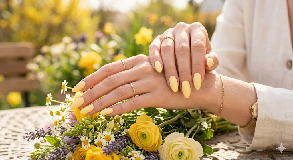 Soft Yellow Gel Nails