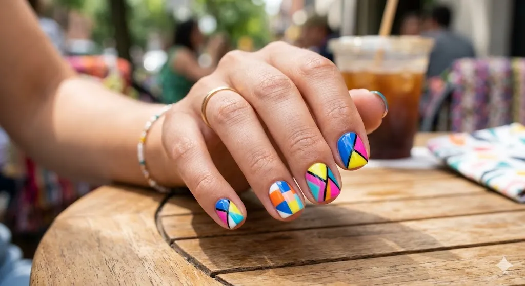 Color Block Fun Nails