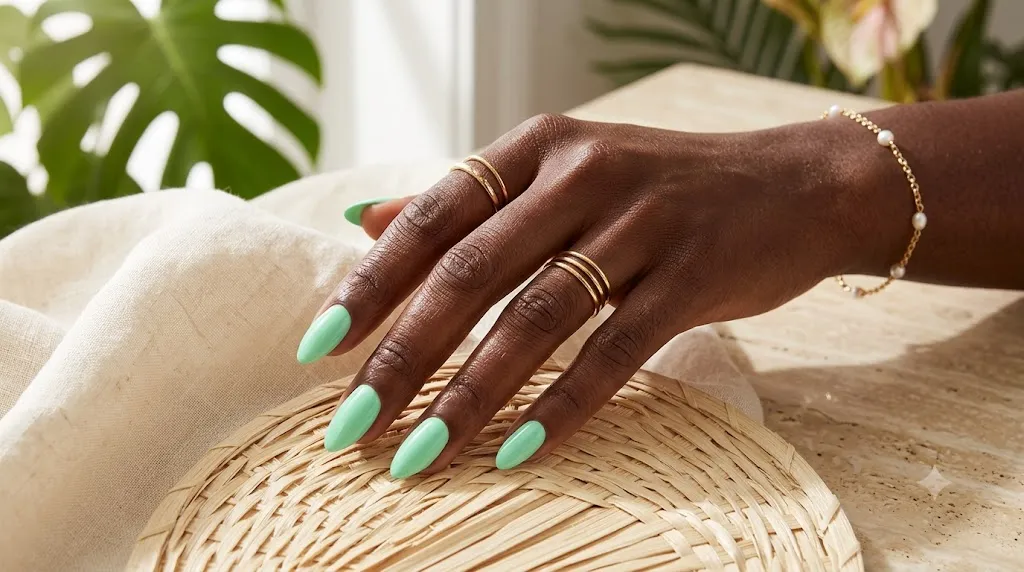 Mint Green Fresh Nails