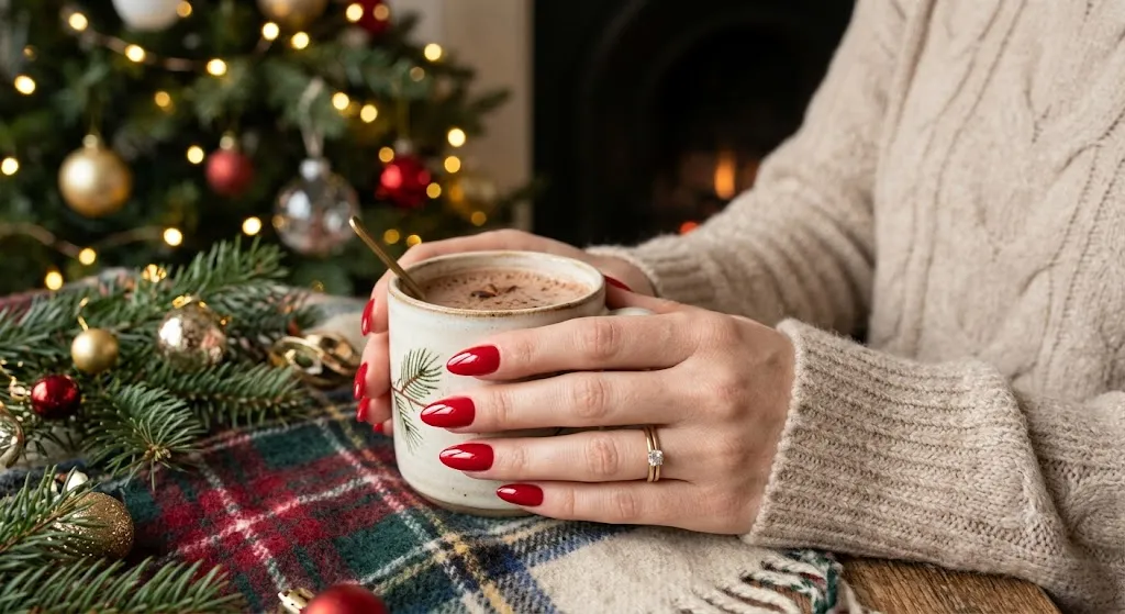 Classic Red Holiday Nails