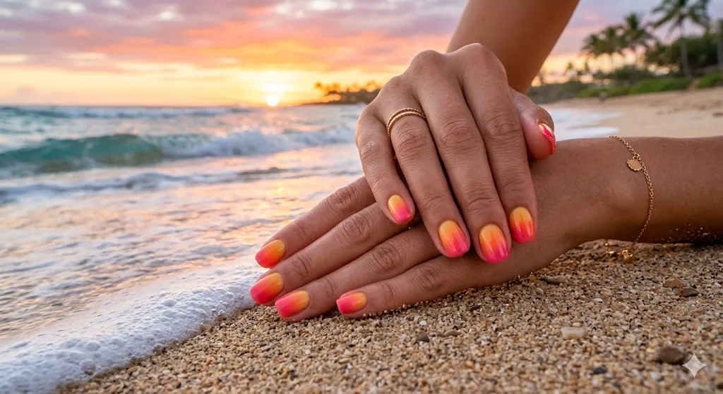 Sunset Ombre Nails