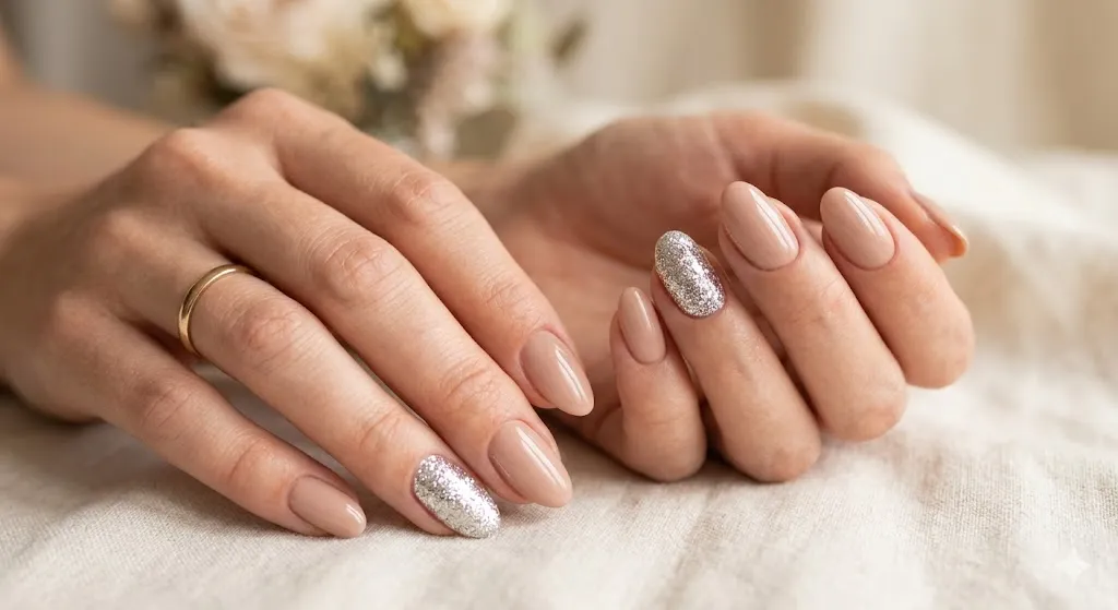Glitter Accent Nails