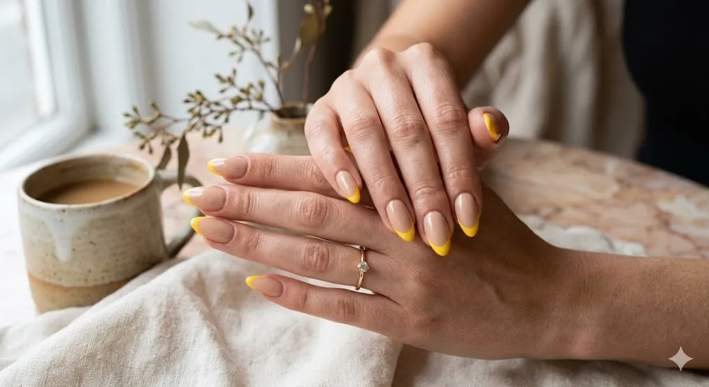 Yellow French Tip Nails