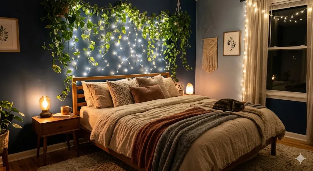 Ivy and Fairy Light Combination