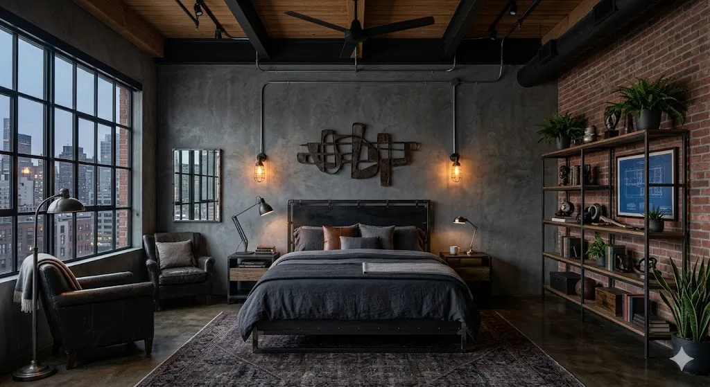 Industrial Dark Bedroom