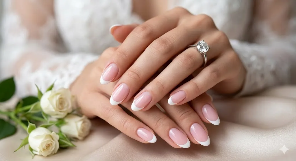 French Tips with Soft Pink Base
