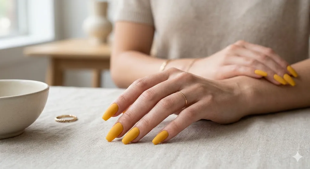 Matte Yellow Nails