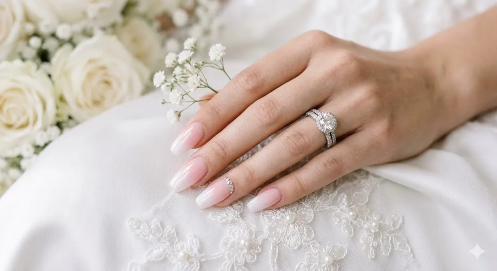 Soft Ombre Pink and White Nails