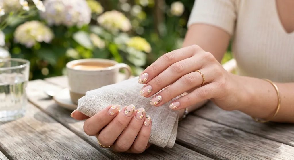 Daisy Floral Nails