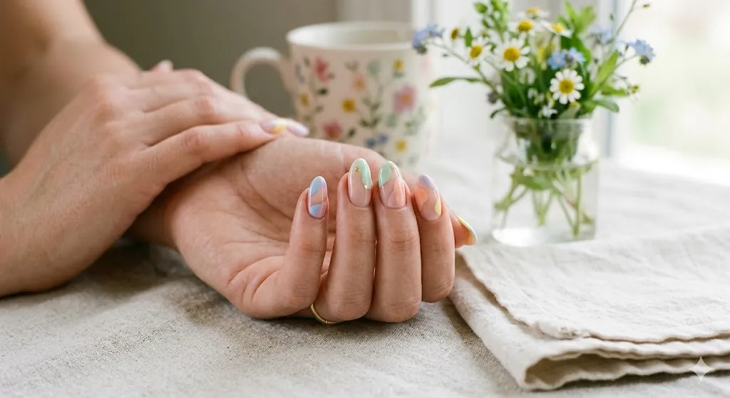 Pastel Negative Space Nails