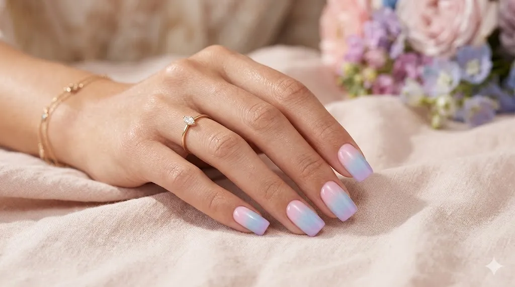 Pastel Gradient Square Nails