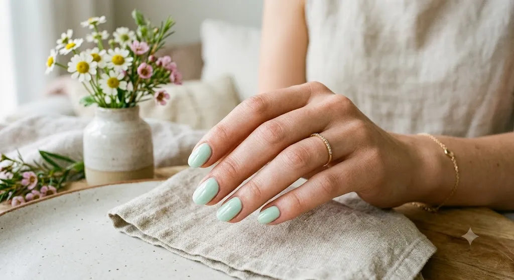 Pastel Green Soft Nails