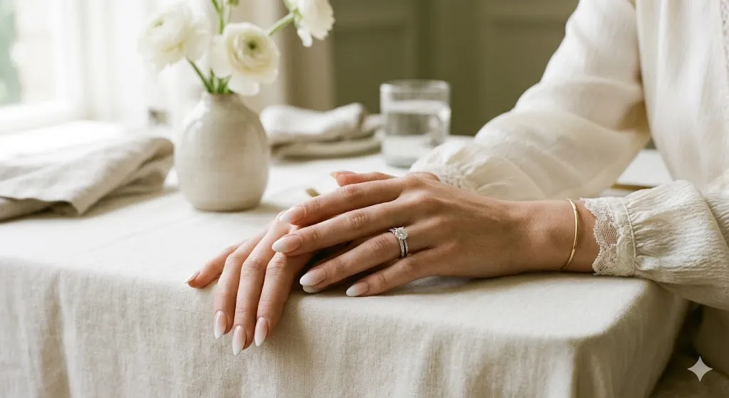 French Ombre Almond Nails