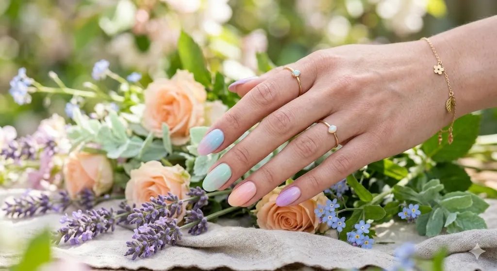 Soft Gradient Pastel Nails