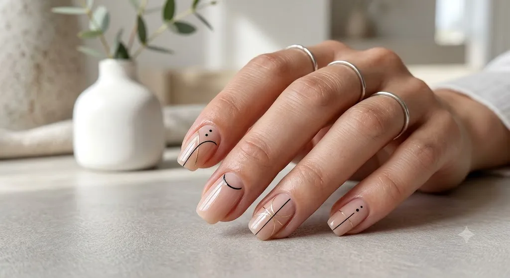 Minimal Line Nail Art