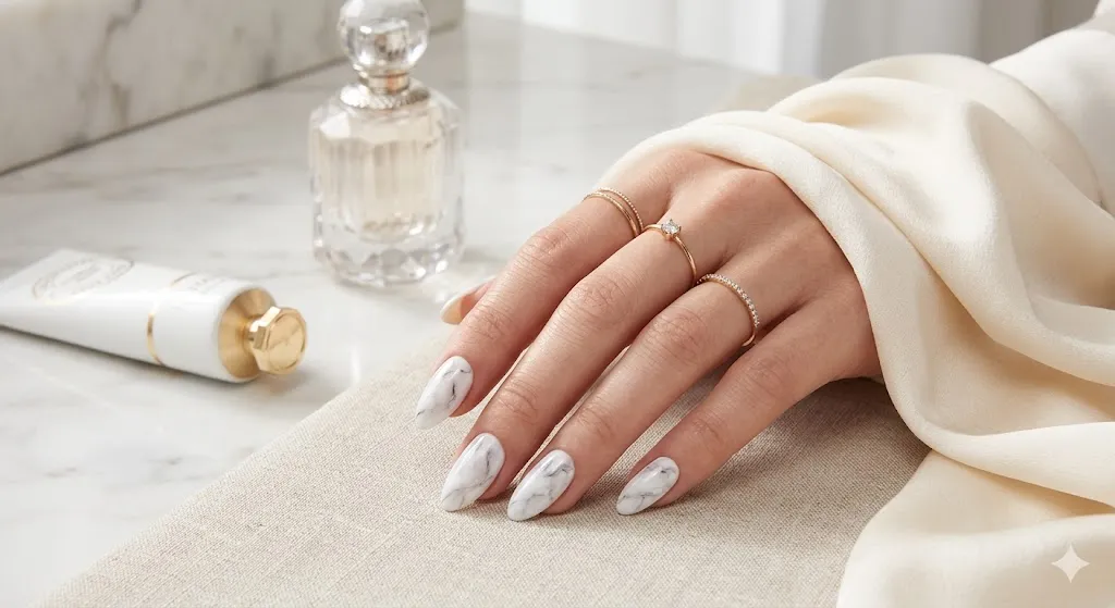Marble Gel Nails