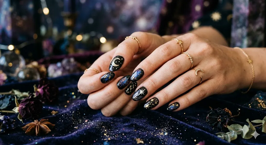 Black Gloss with Gold Tips
