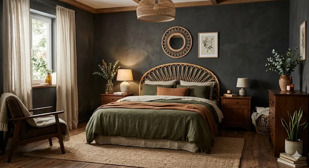 Earthy Dark Bedroom Decor