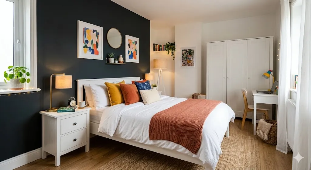 Small Bedroom With Dark Walls