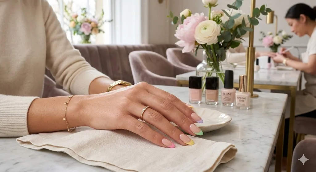 Pastel French Tip Gel Nails