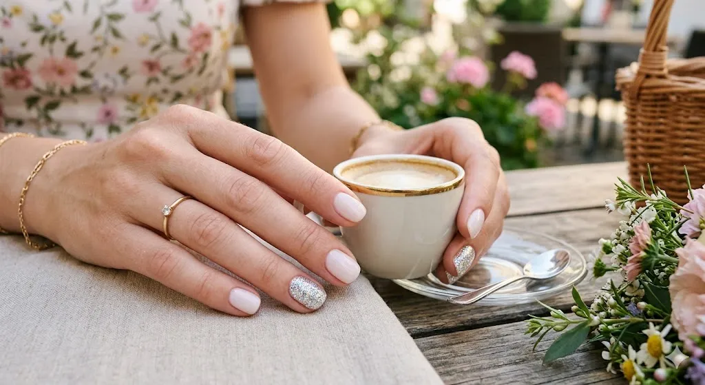 Glitter Accent Nails