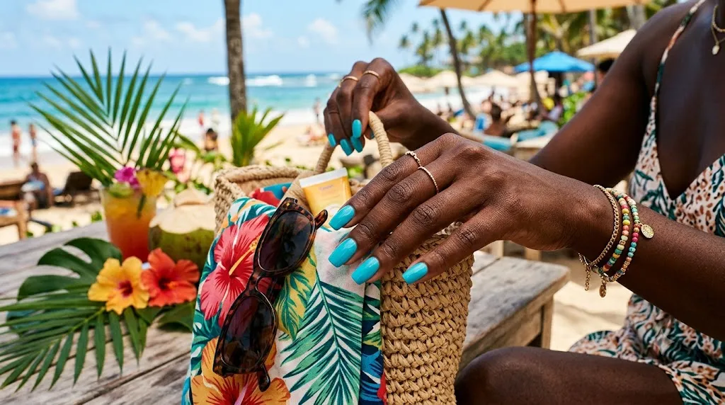 Turquoise Blue Pop Nails