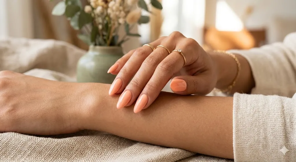 Soft Peach Almond Nails
