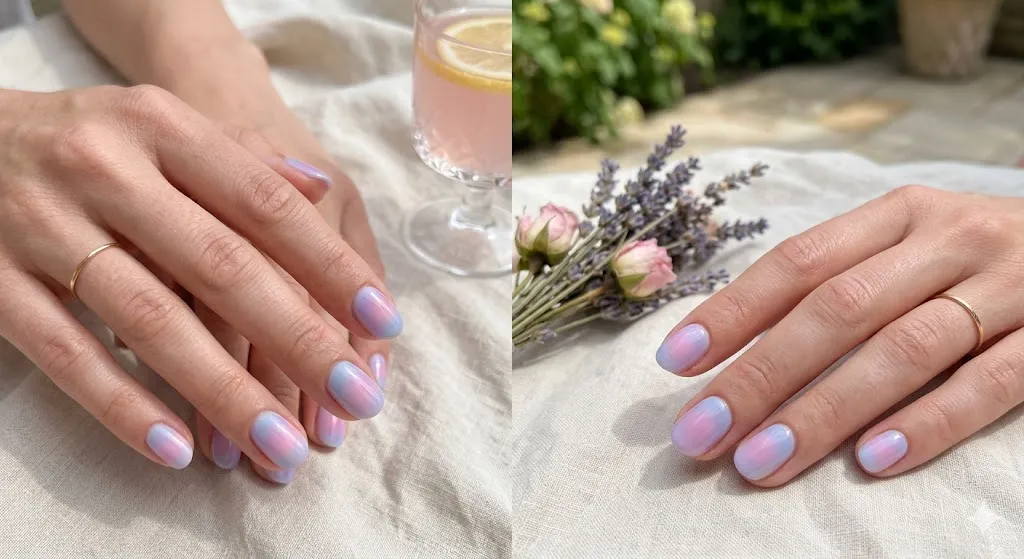 Soft Gradient Pastel Nails