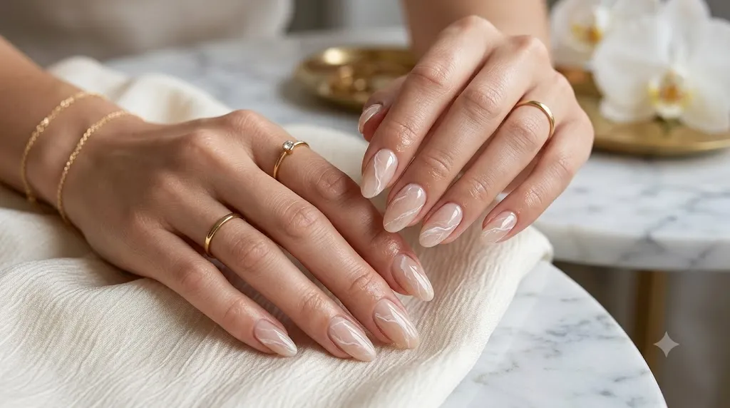 Nude Marble Nails