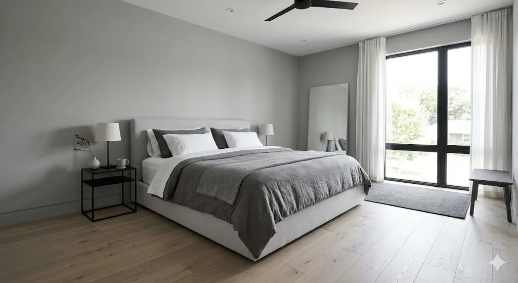 Minimalist Gray Bedroom