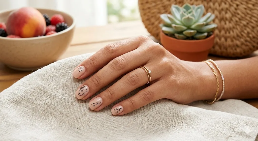 Minimal Line Art Nails