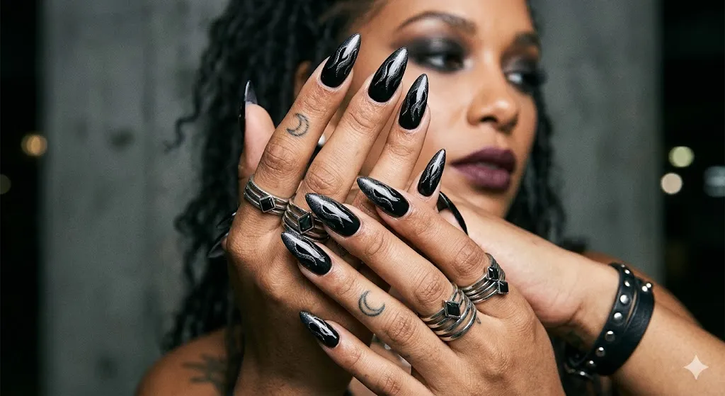 Black Flame Nails
