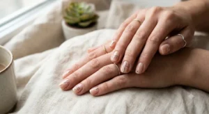Nude Geometric Nails