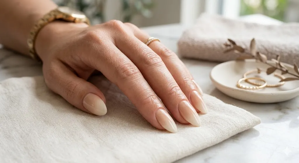 Soft Beige Ombre Nails