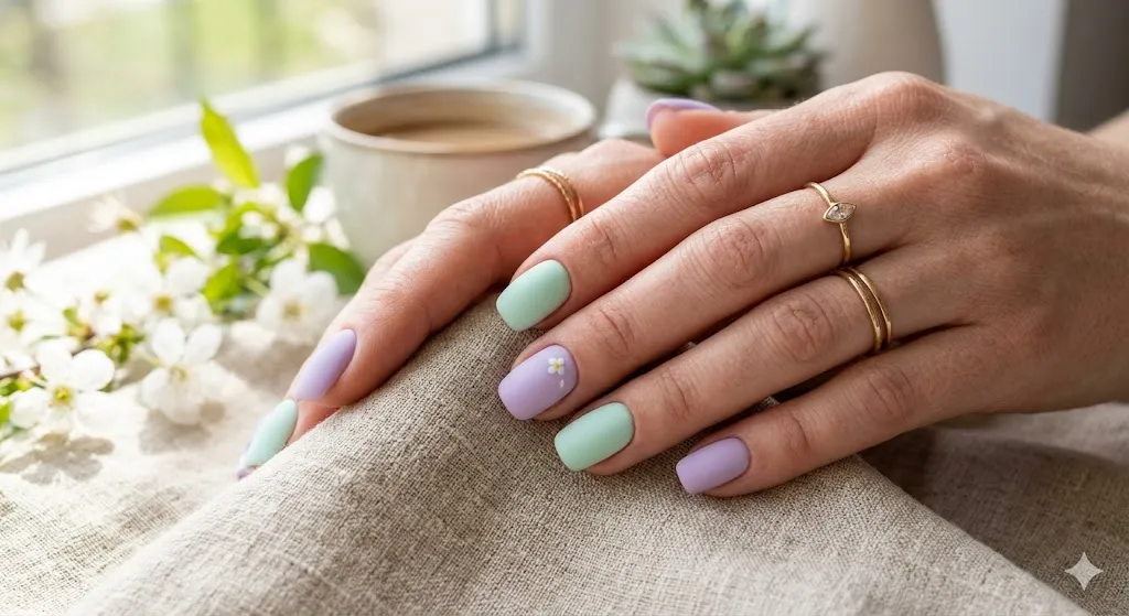 Matte Pastel Gel Nails