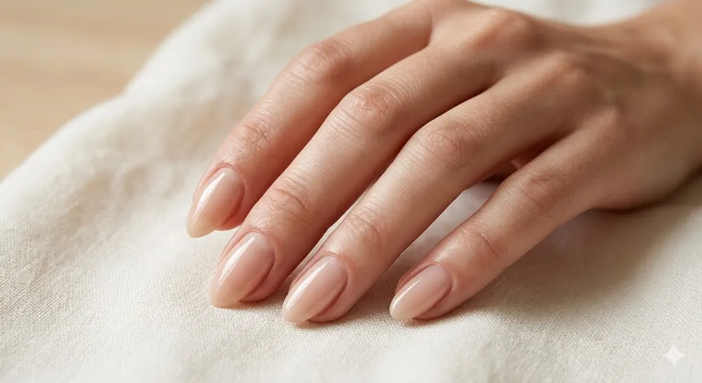 Nude Glossy Minimal Nails