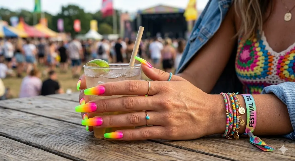 Neon Ombre Nails