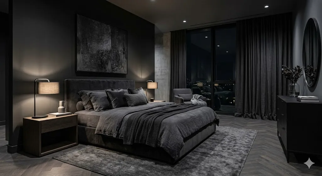 Monochrome Dark Bedroom