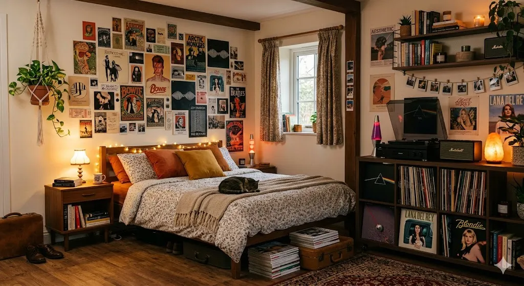 Wall Collage with Vinyl Records