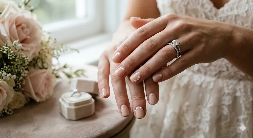Pearl Accent Nails
