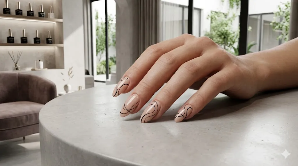 Minimal Line Gel Nails