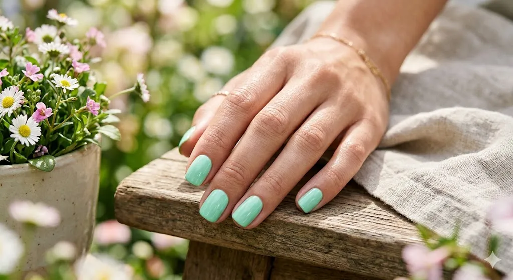 Mint Green Fresh Nails