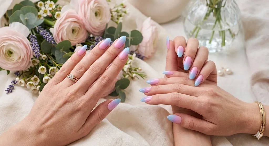 Pastel Gradient Almond Nails