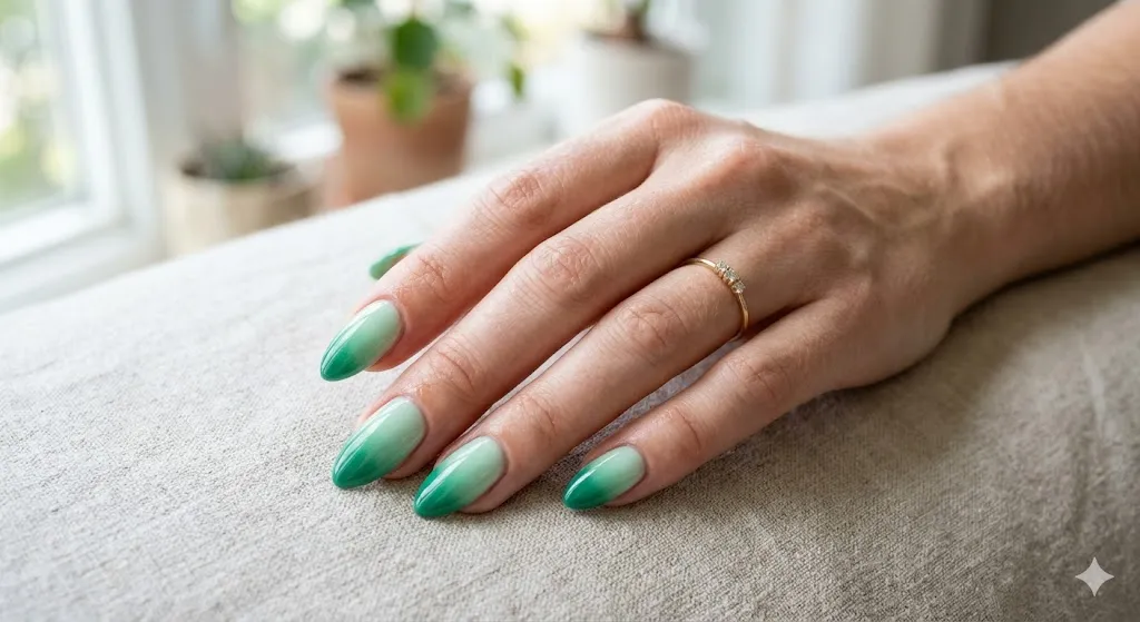 Green Ombre Nails