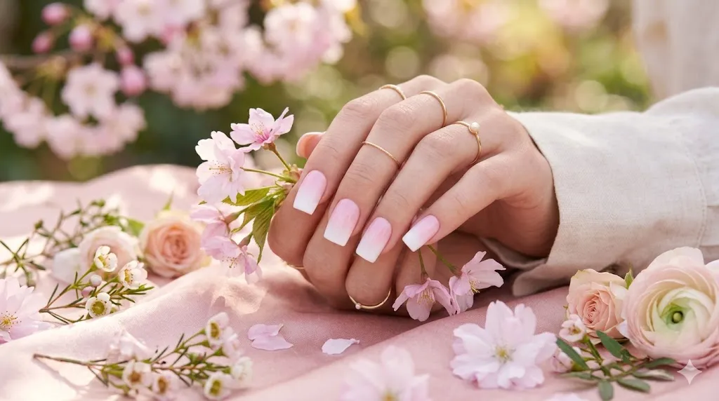 Pastel Ombre Square Nails