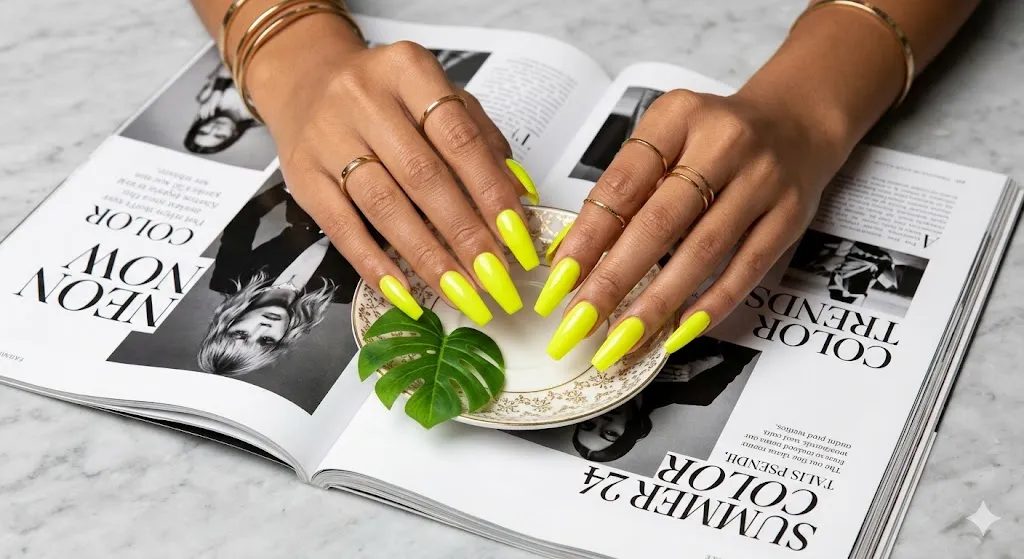 Bright Neon Yellow Nails