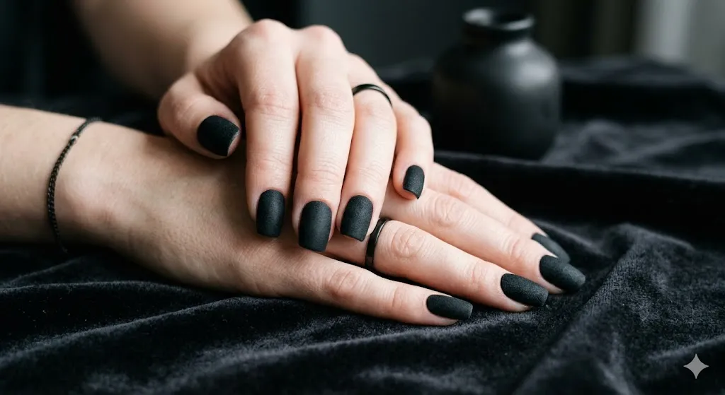Matte Black Acrylic Nails