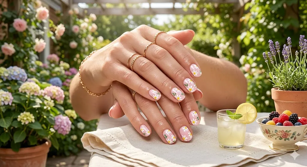 Daisy Flower Nails