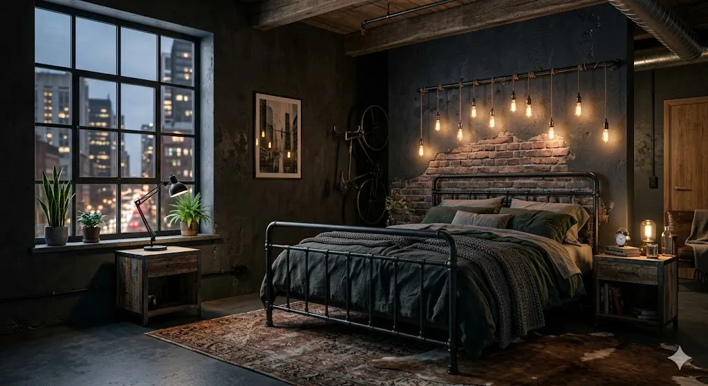 Moody Industrial Bedroom